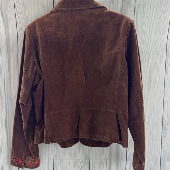 Vintage 1990s/Y2K Chadwicks Womens Jacket Size 14 Suede Floral Embroidered - Picture 5 of 9